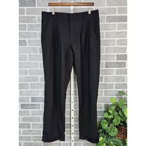 Tiger Woods Collection Black Wool Blend Dress Pants Cuffed Golf Trousers 36x32‎